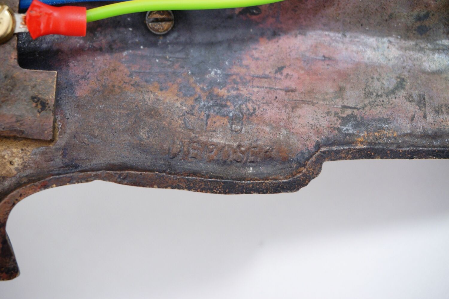 Pair antique sconces wall lights LB Deposé Leboullanger Freres, gilt bronze, 1900 ca, French