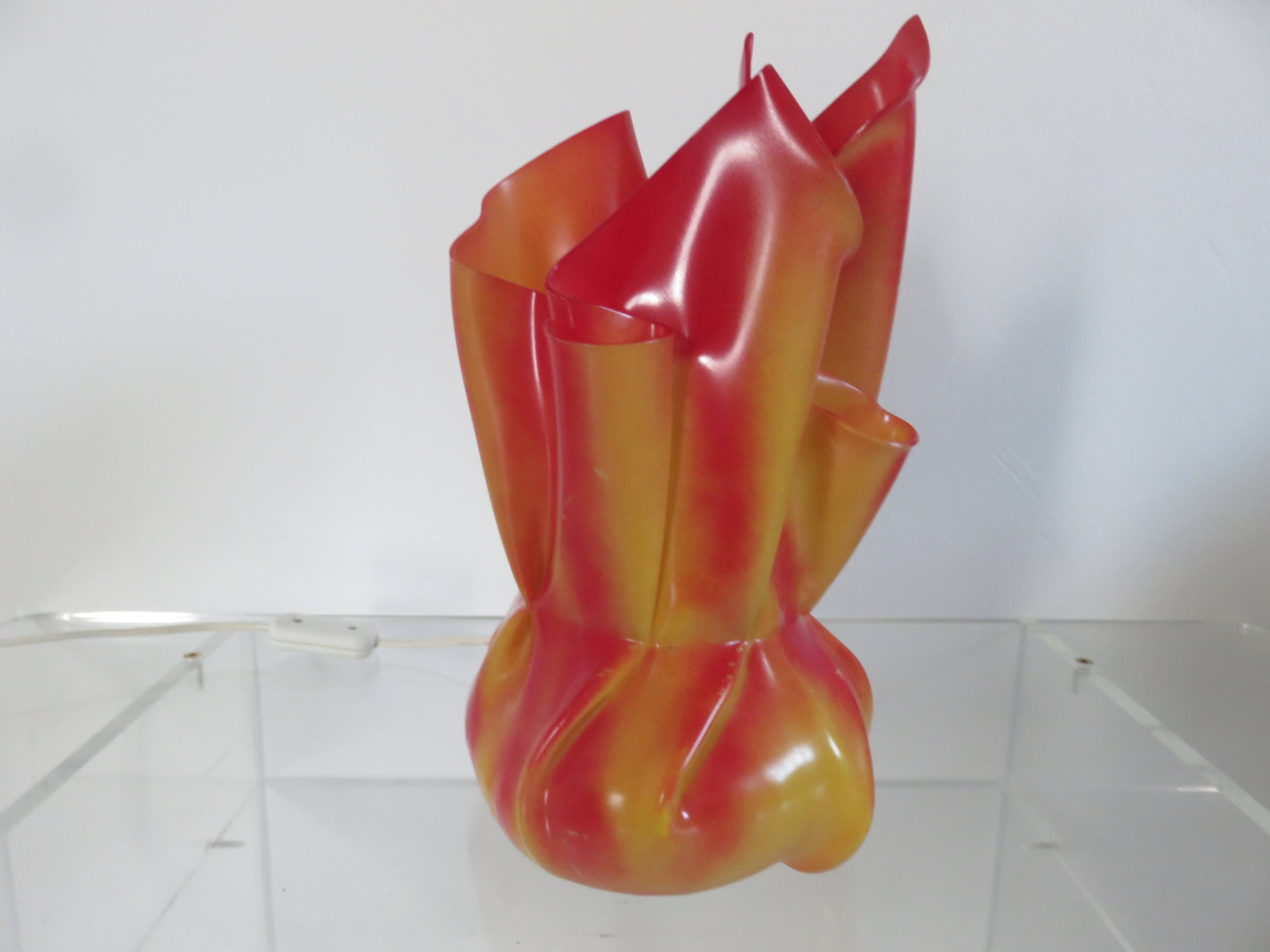 Draped chaplain lamp, Les Exclarares, in polycarbonate, 1980