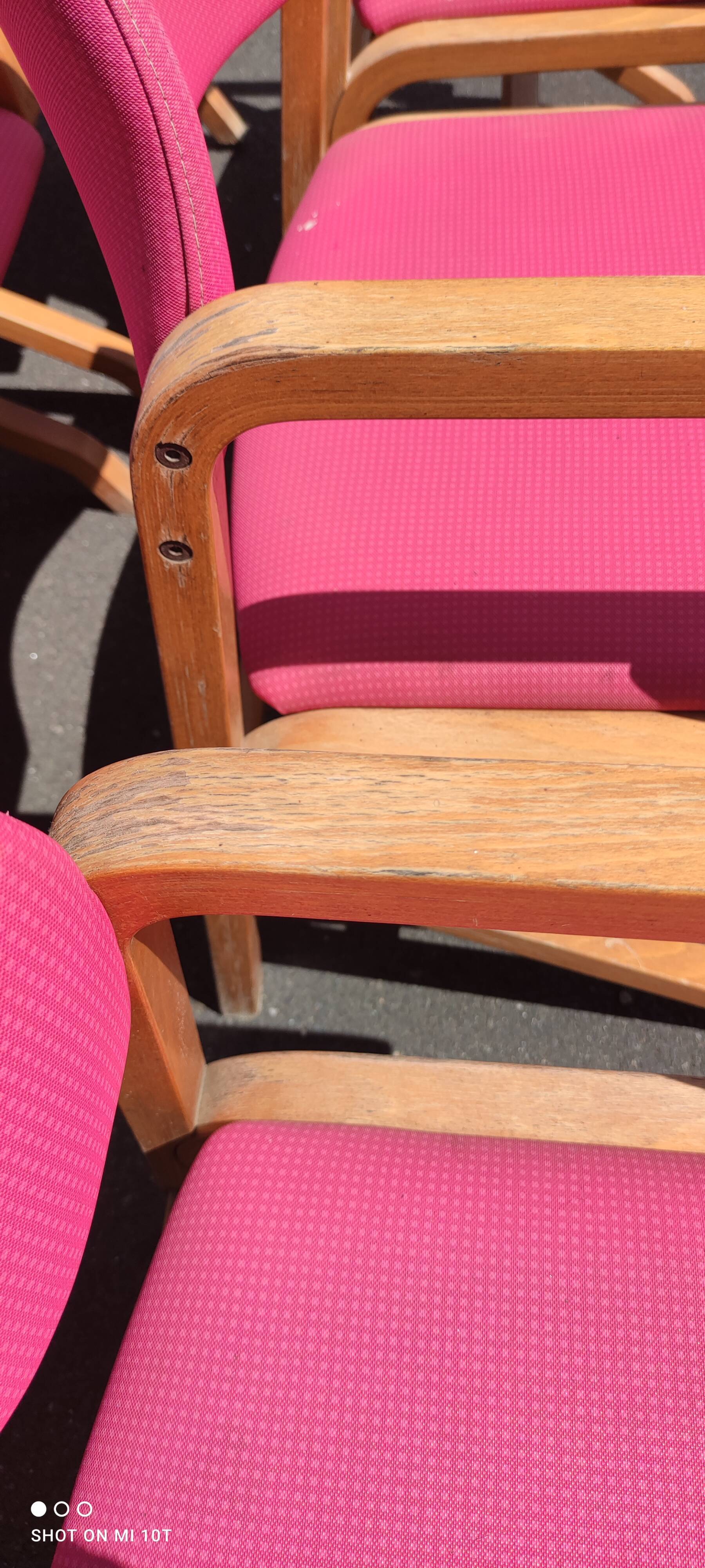 Series of vintage thermo folded armchairs