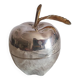 Vintage hollywood regency style apple shaped silver metal box