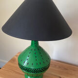 Handcrafted green ceramic lamp