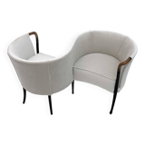 Canapé de conversation italien en velours Giorgetti "Progetti", années 1980