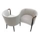 Rare Giorgetti Italian Velvet Conversation Sofa "Progetti", 1980s