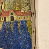 Huile sur toile « clocher »