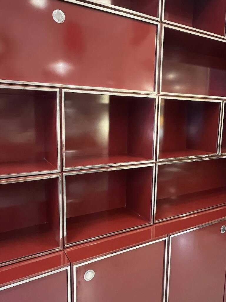 Modular vintage shelf attributed to Willy Rizzo Mario Sabot Italy 1970s