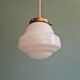 Art Deco pendant light in white opaline glass, 1920s-30s