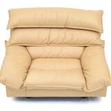 Duo of leather armchairs by Bernard Massot, 1970