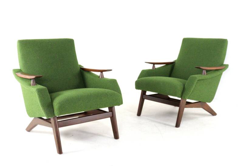 mid century teak Armchair 'Breda' | - fully restored + new upholstery