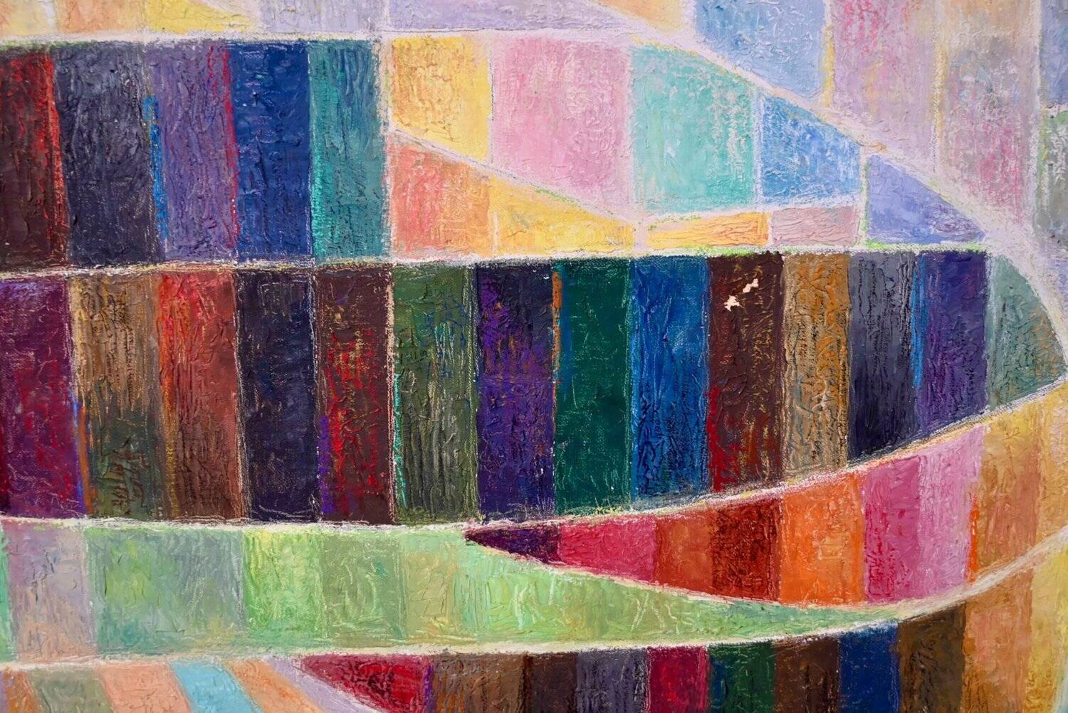 Large abstract painting Illumination by Daniel de Linière oil on canvas