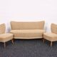 Swedish lounge sofa & cocktail chair set, 1950s – curved wingback