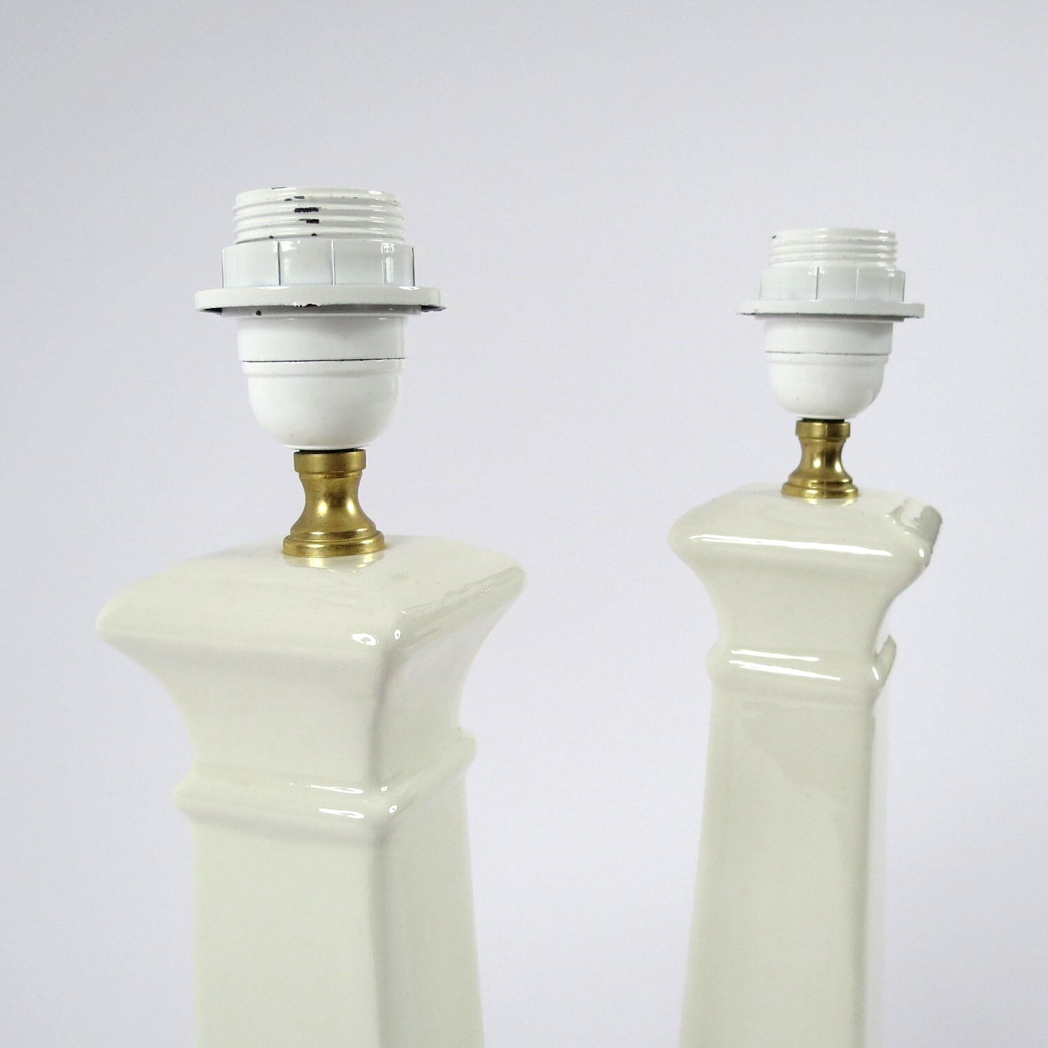 Set of 2 ceramic table lamps from Manises, 1960s