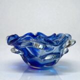 Large blue glass catchall - Murano Venice 1960