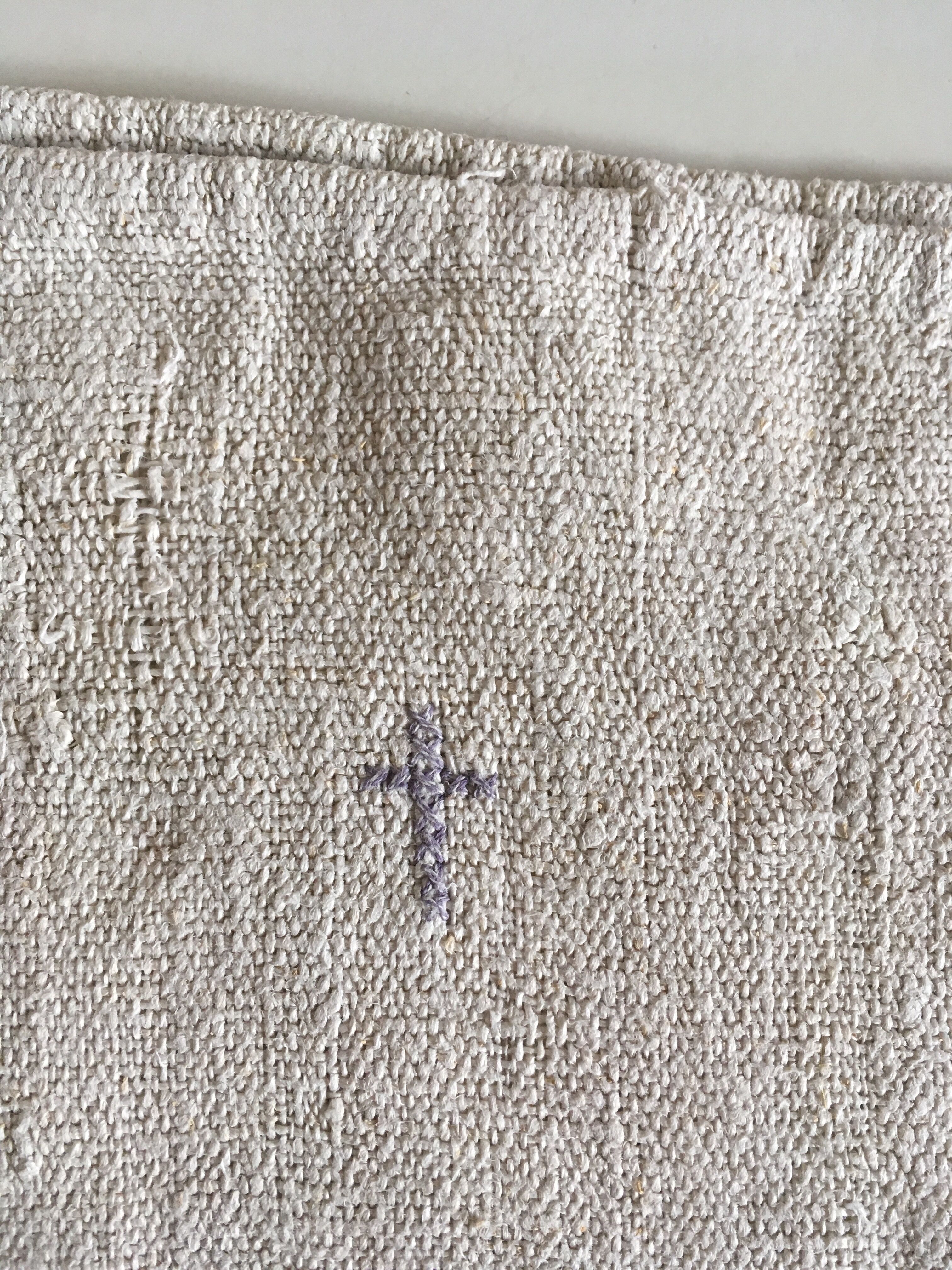 Bag of convent 19th linen gross 55cm x 116cm