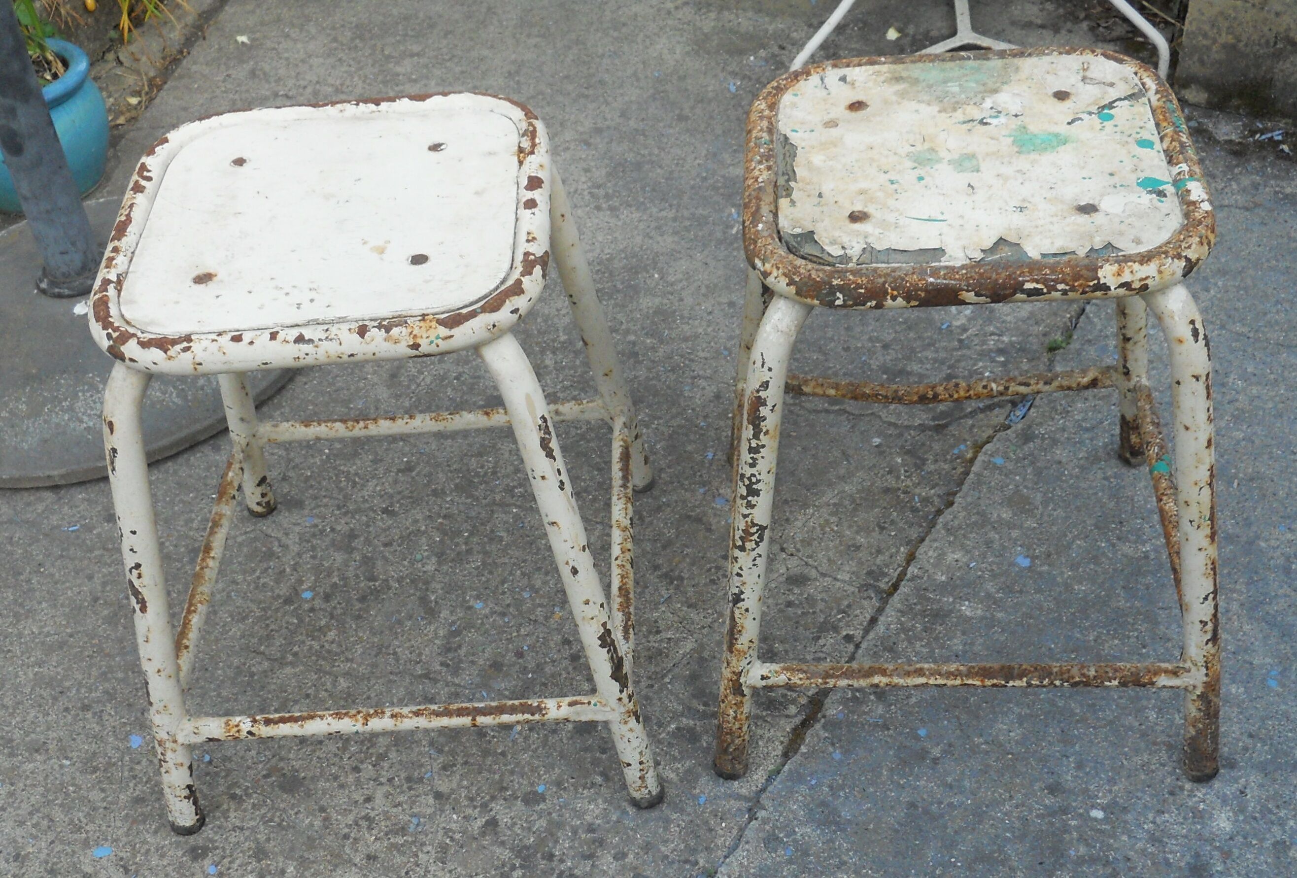 Pair of industrial stools
