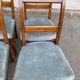 6 Biedermeier chairs in solid walnut and blue velvet, 1840