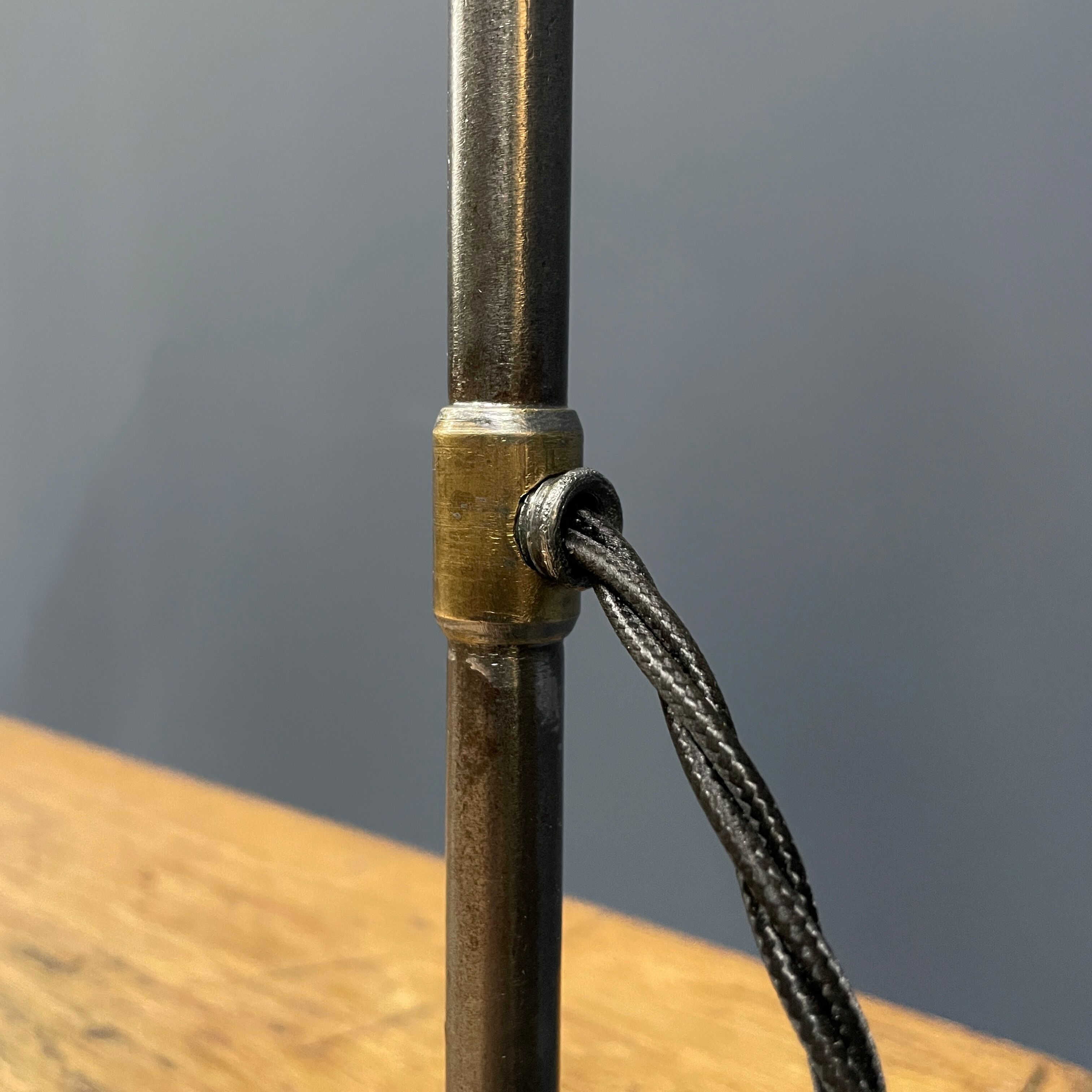 Industria rotterdam clamp lamp with brass shade