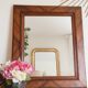 Antique mirror in waxed fruitwood style, 65.5 cm x 55.5 cm