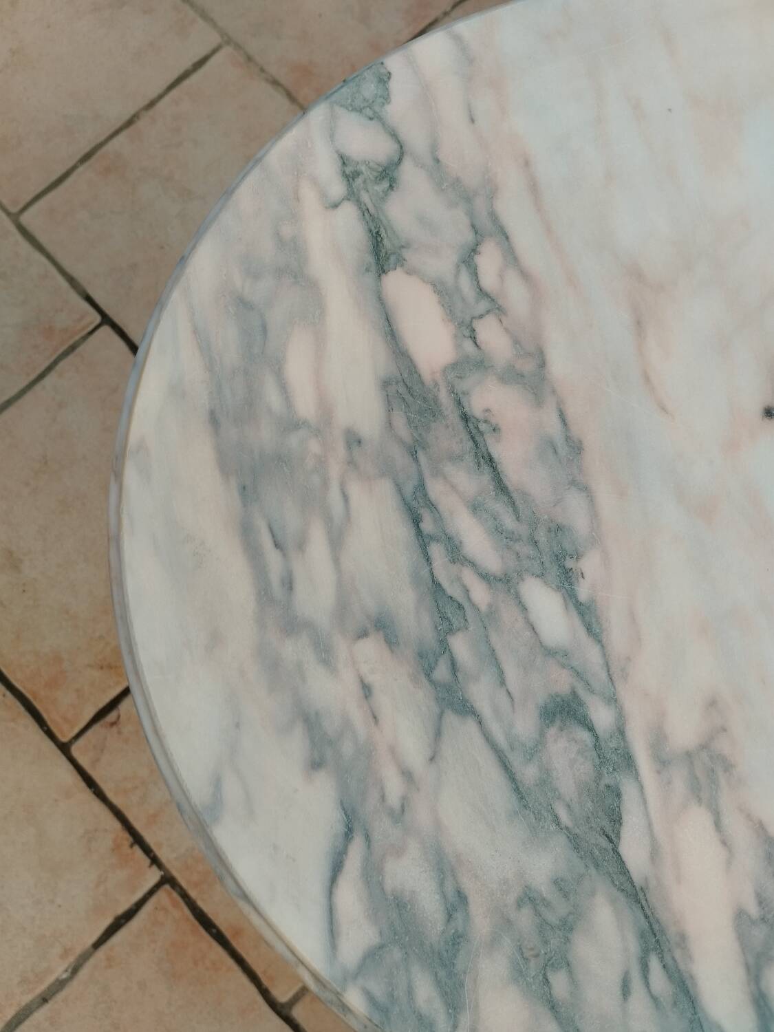 Antique Louis XVI style coffee table with marble top