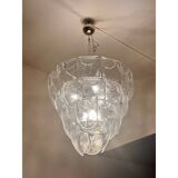 Contemporary Modern Clear "Petals"  Glass Chandelier