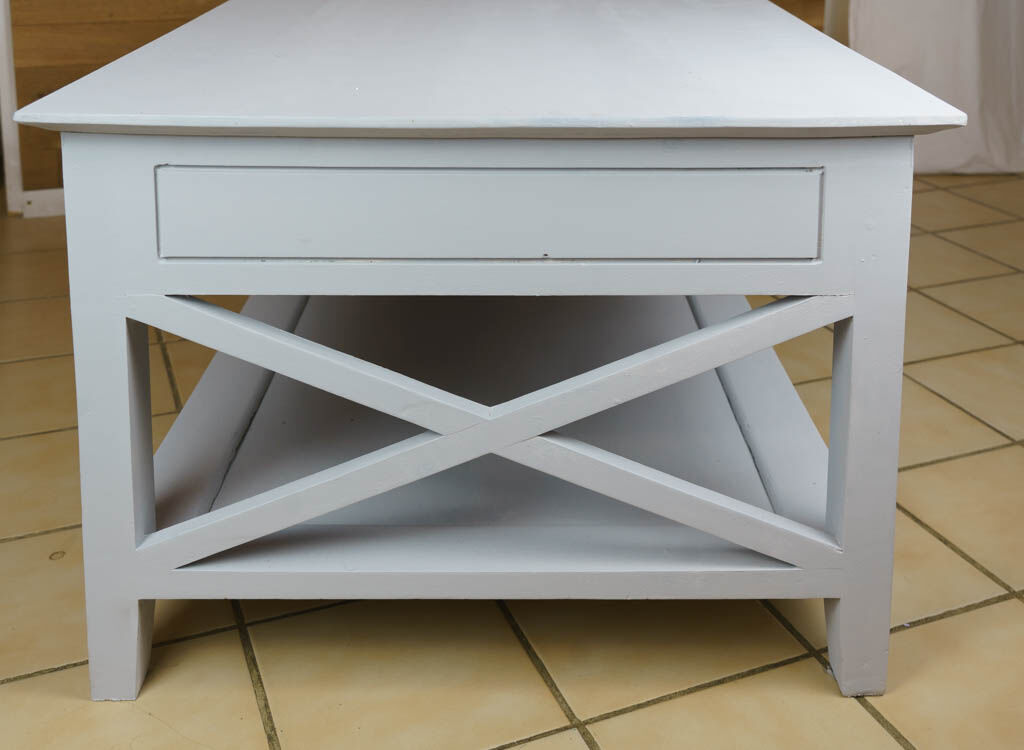 large coffee table with 4 drawers