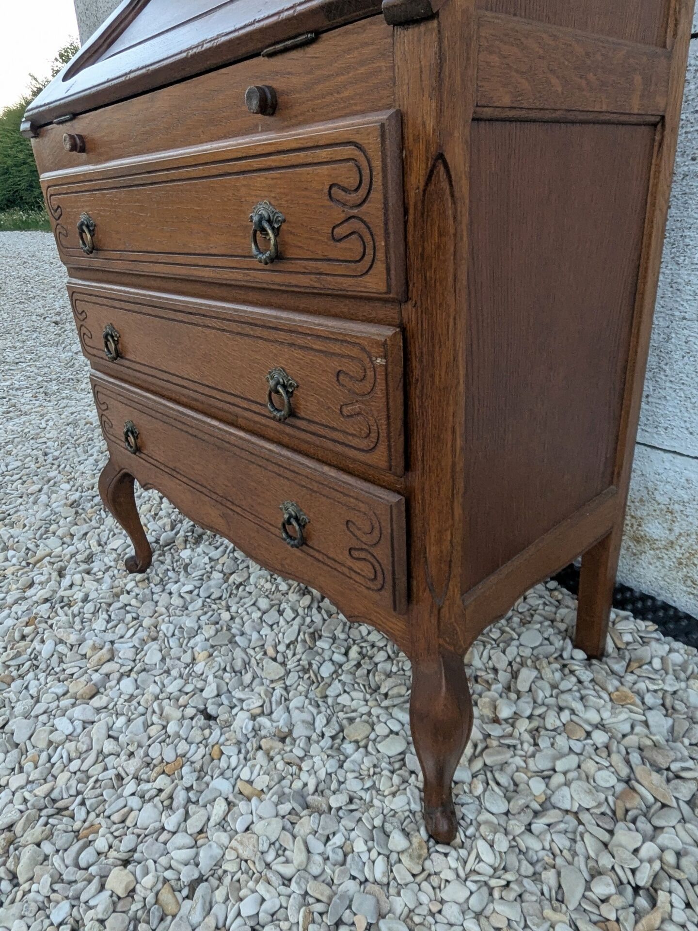 Secretary desk with a hump, oak