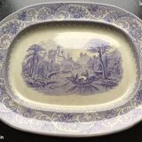 Antique purple English porcelain dish