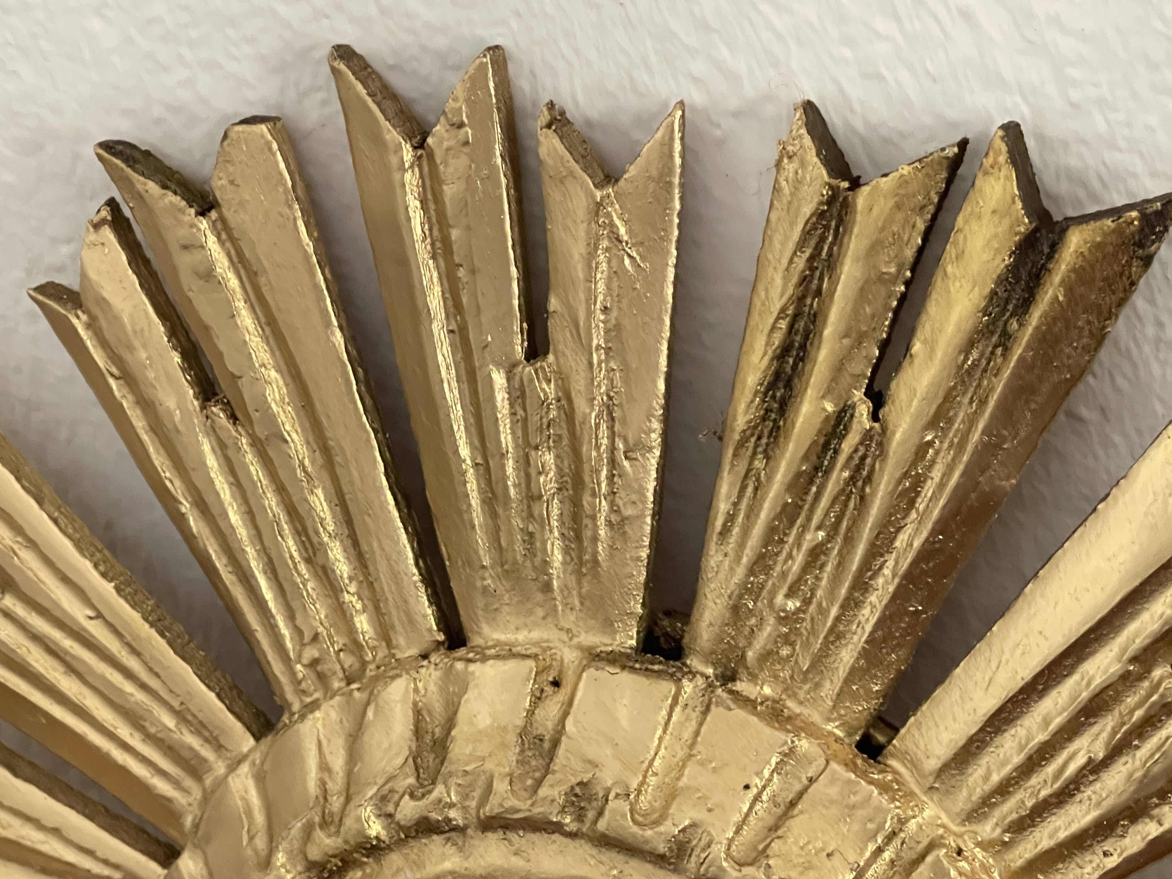 Golden wooden sun mirror “witch’s eye”