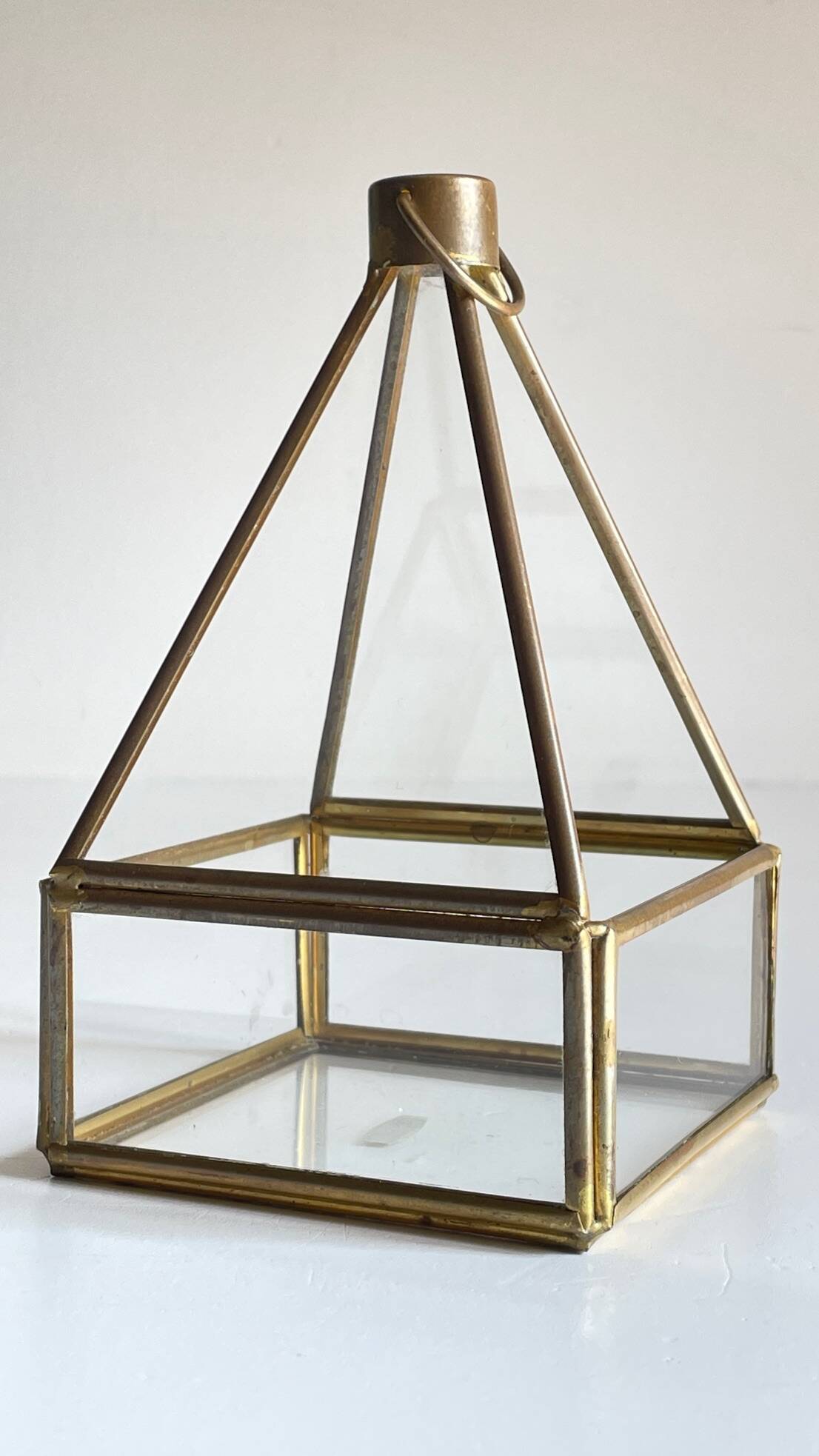 Vide-poche verre et laiton vintage