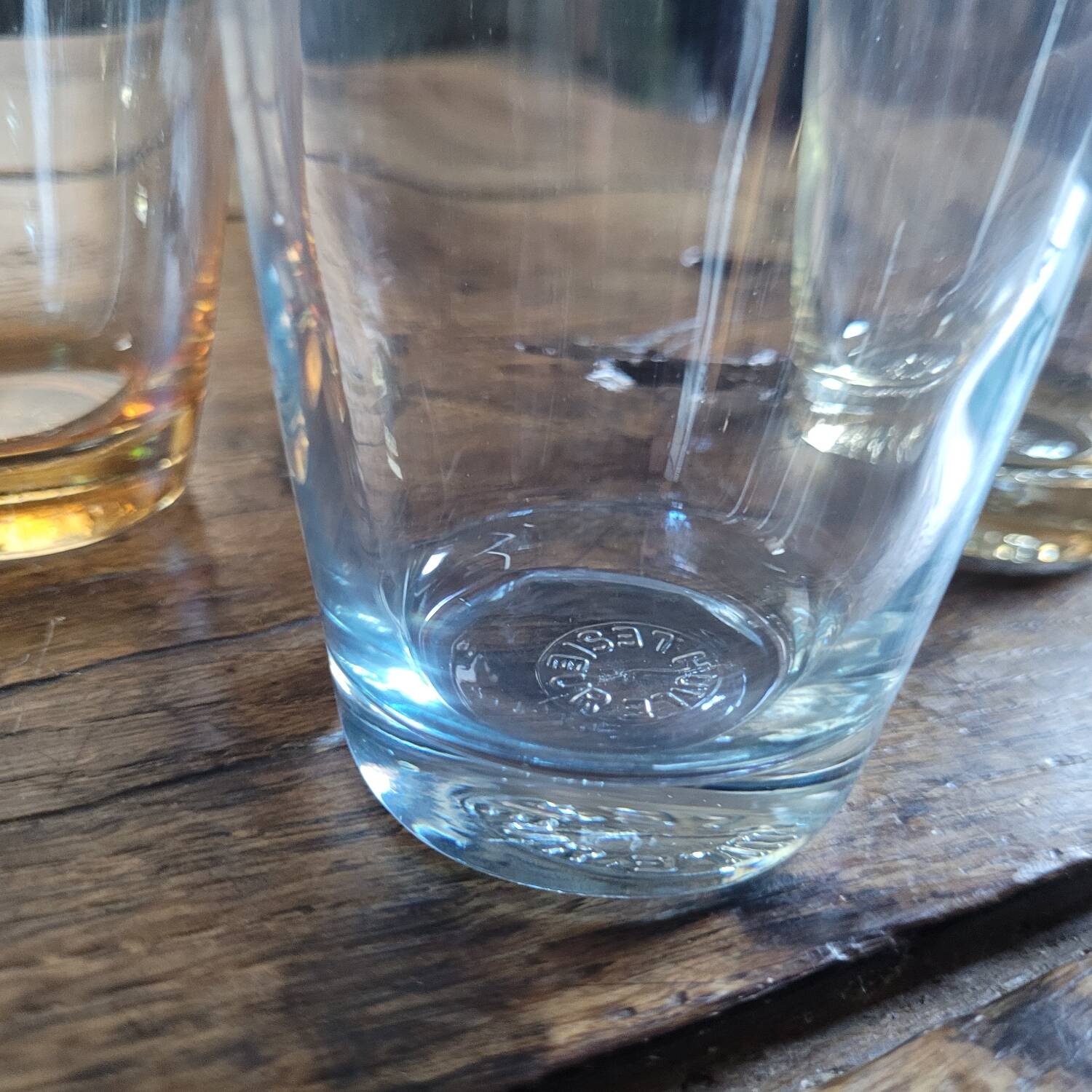 Set de 6 verres Lesieur France – base colorée vintage