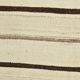 Tapis Kilim rayé crème et marron, 161 x 211 cm