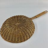 Vintage wicker and stove-shaped basket