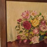 Old painting bouquet of flowers