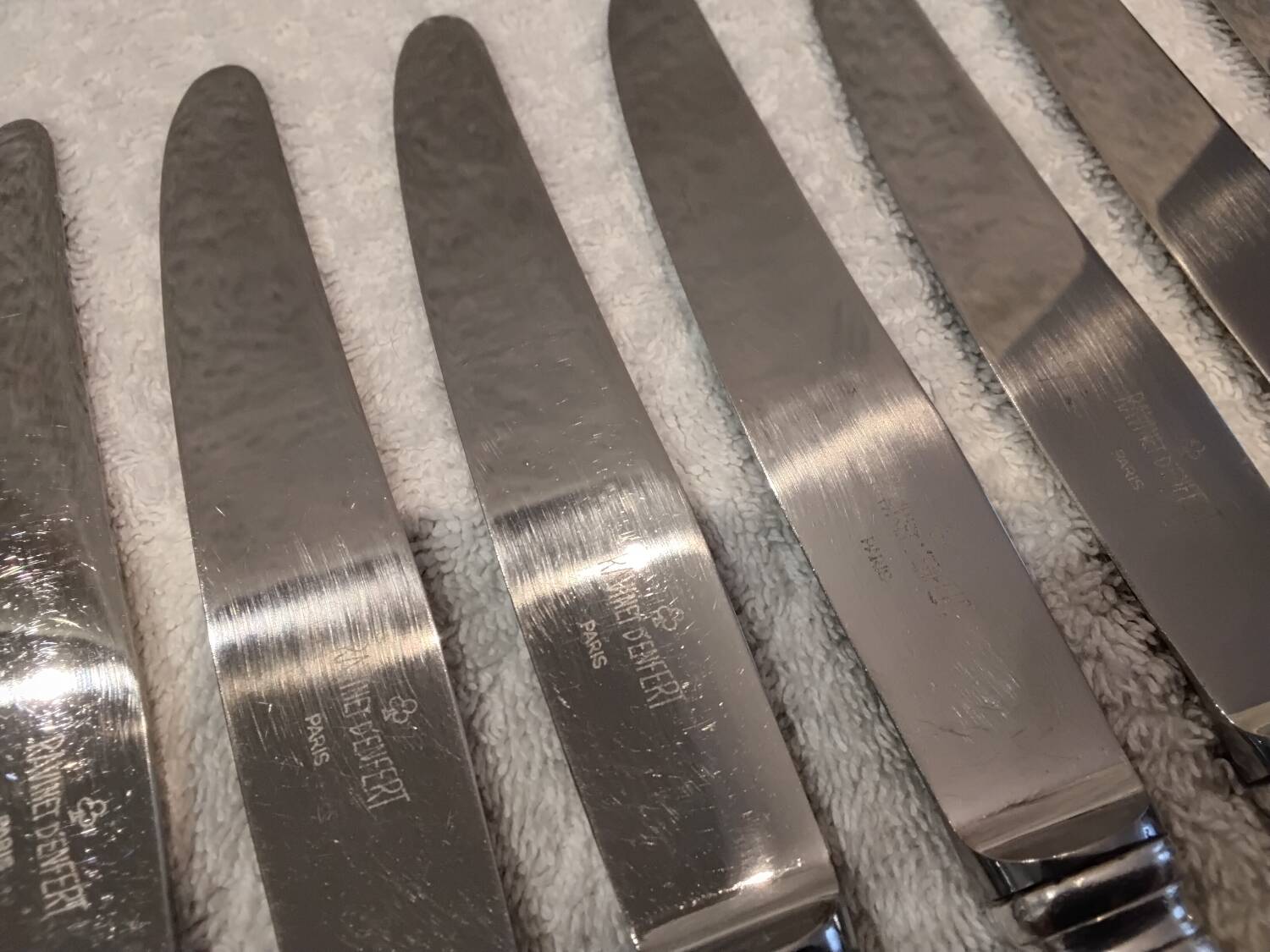 12 silver-plated table knives by silversmith Ravinet Denfert Brantome