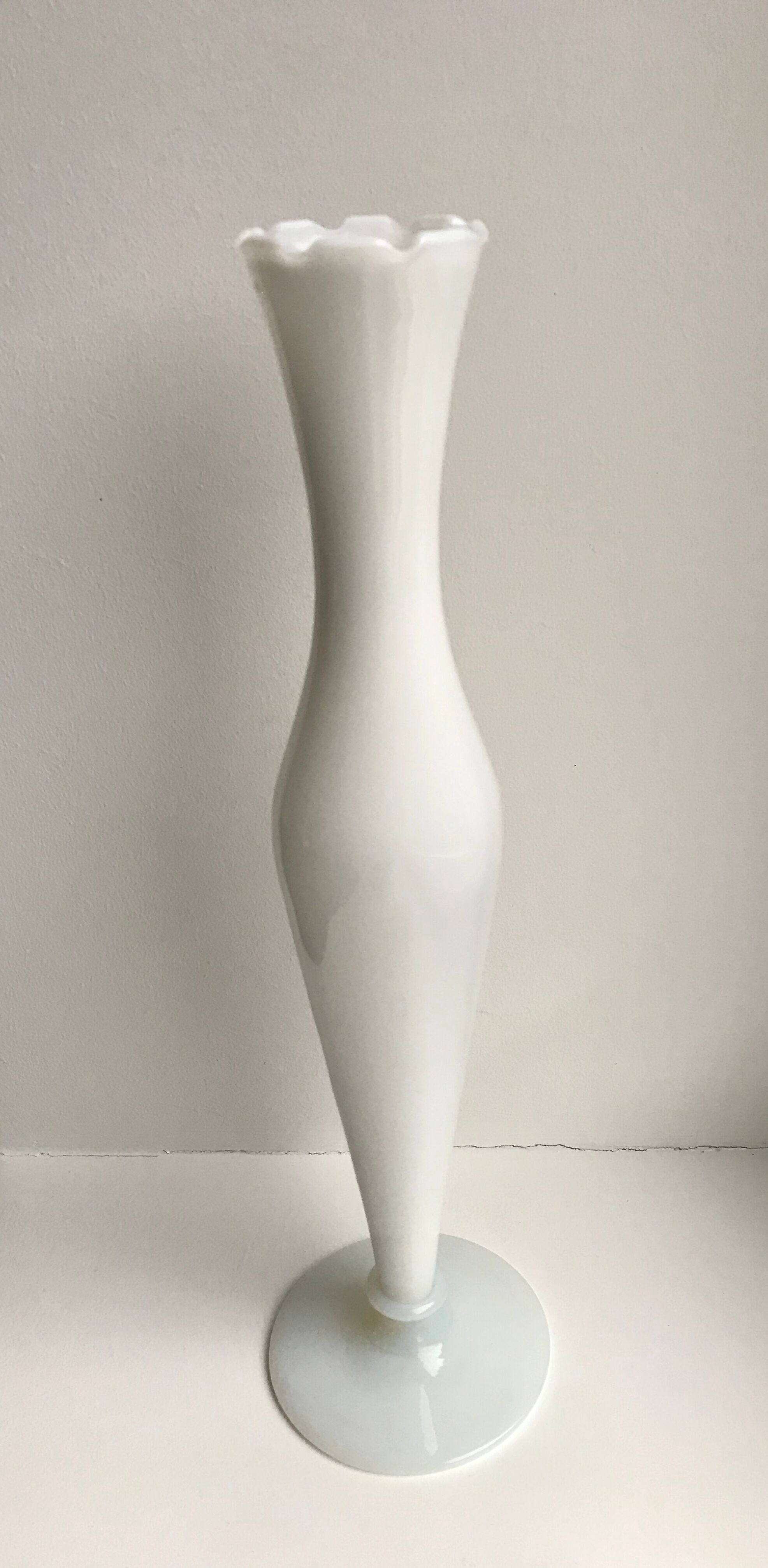 White opaline vase 50s