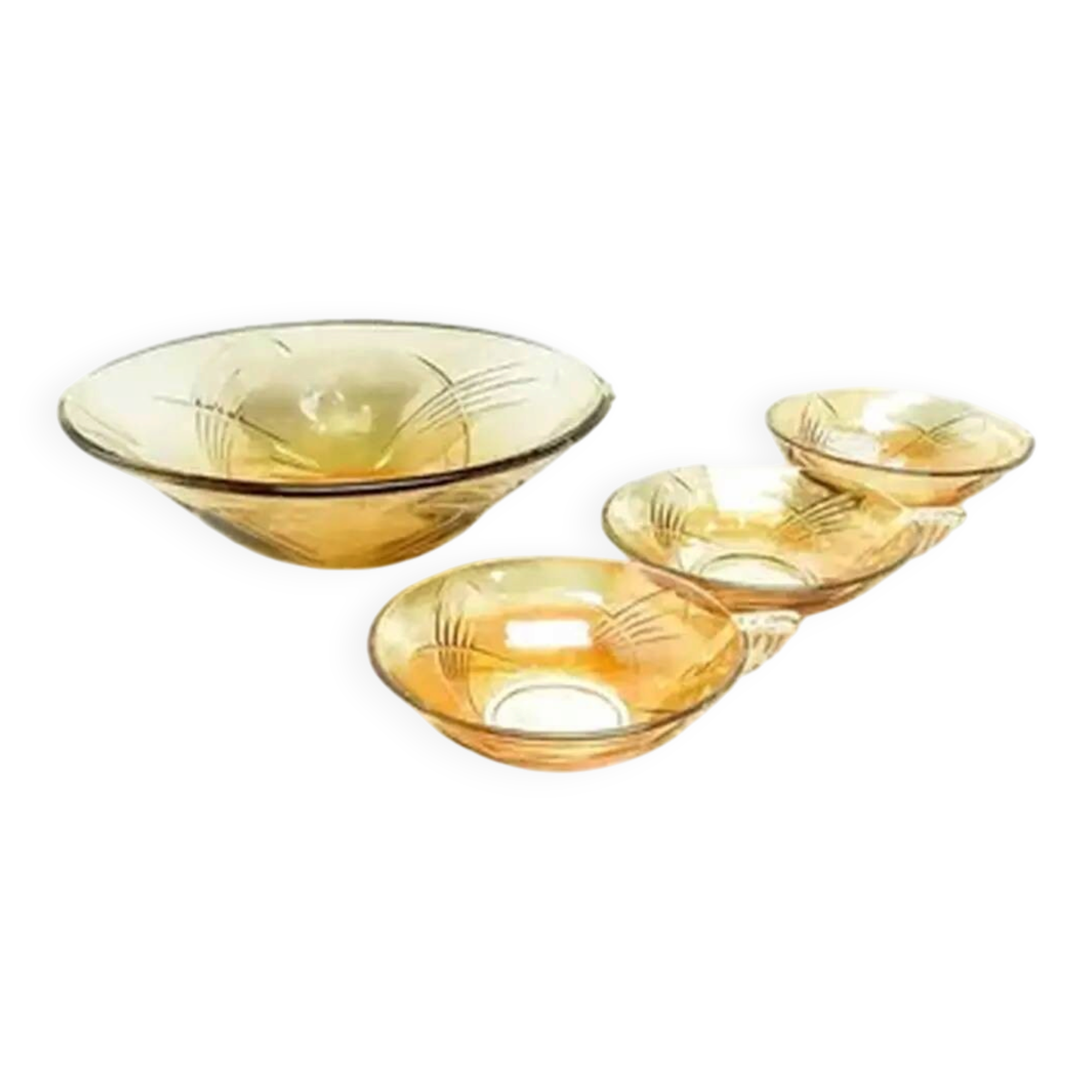 Art Deco compote bowl, pressed glass, Poland, 1930s