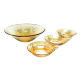 Bol compote Art Déco, verre pressé, Pologne, années 1930