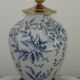 Blue & White Chinoiserie Ginger Jar Table Lamp Raised Bird & Floral Moti