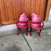 Set of 6 Bordeaux Kangourou chairs in plastic by Ernst Moeckl (1968) — sculptural design