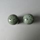 Green marble salt and pepper shakers, 1980s