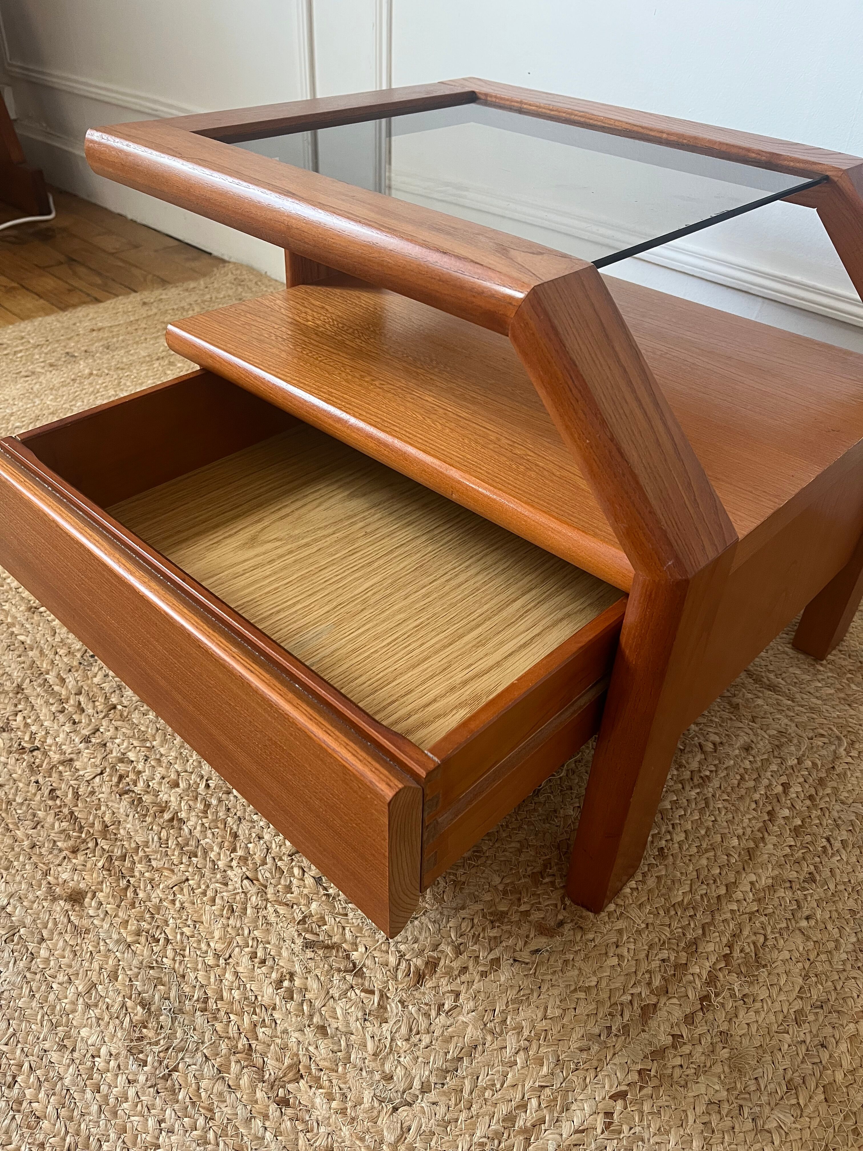 Table de chevet en orme vintage
