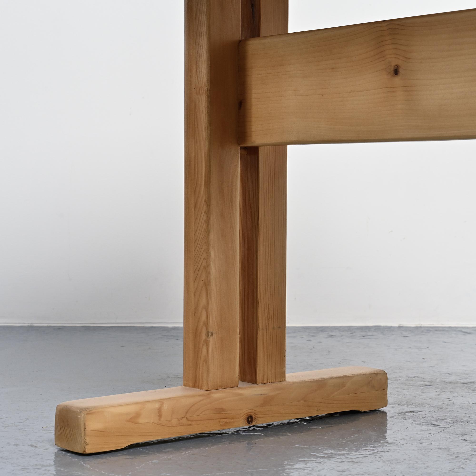 Solid pine table, Les Arcs, France.