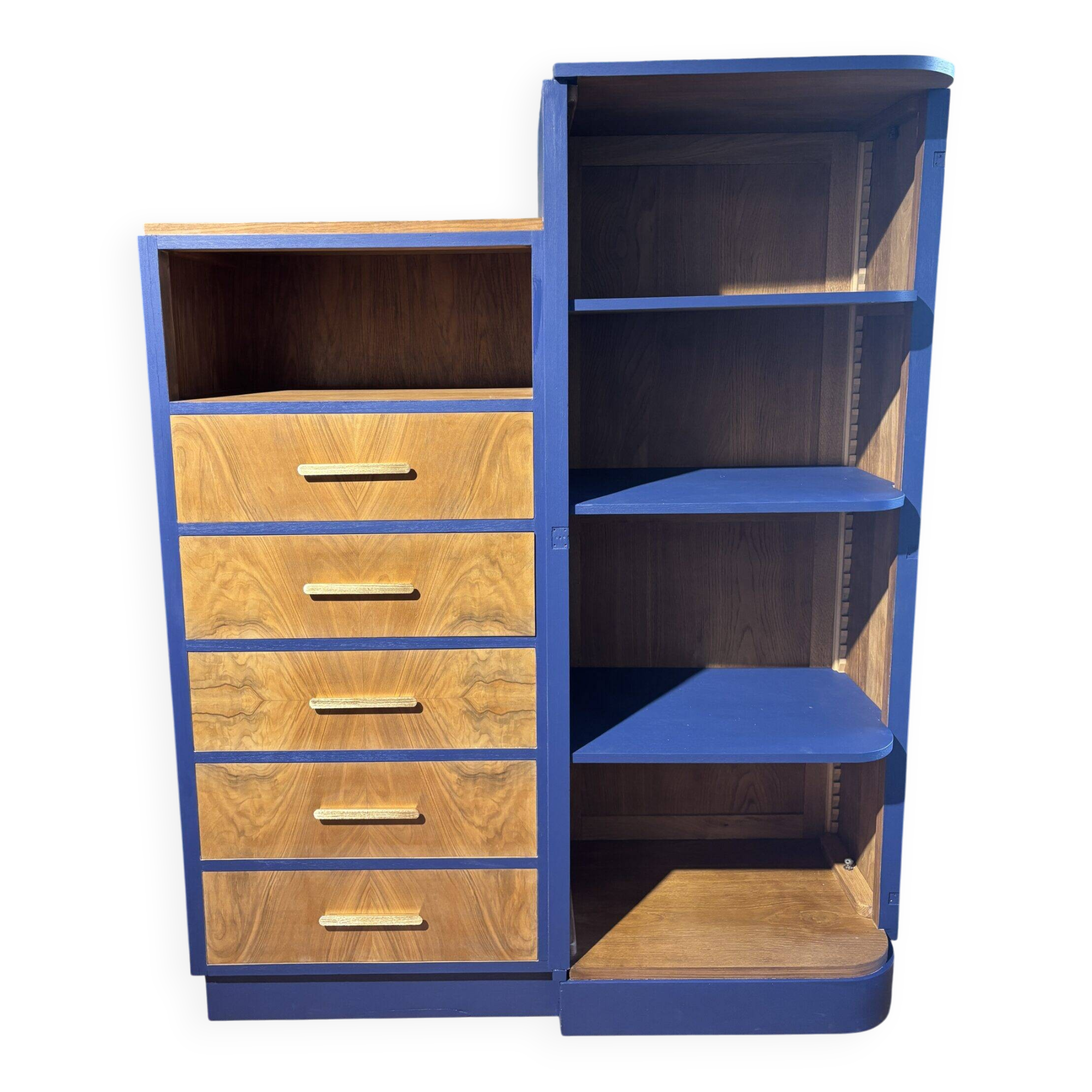 Asymmetrical midnight blue wardrobe