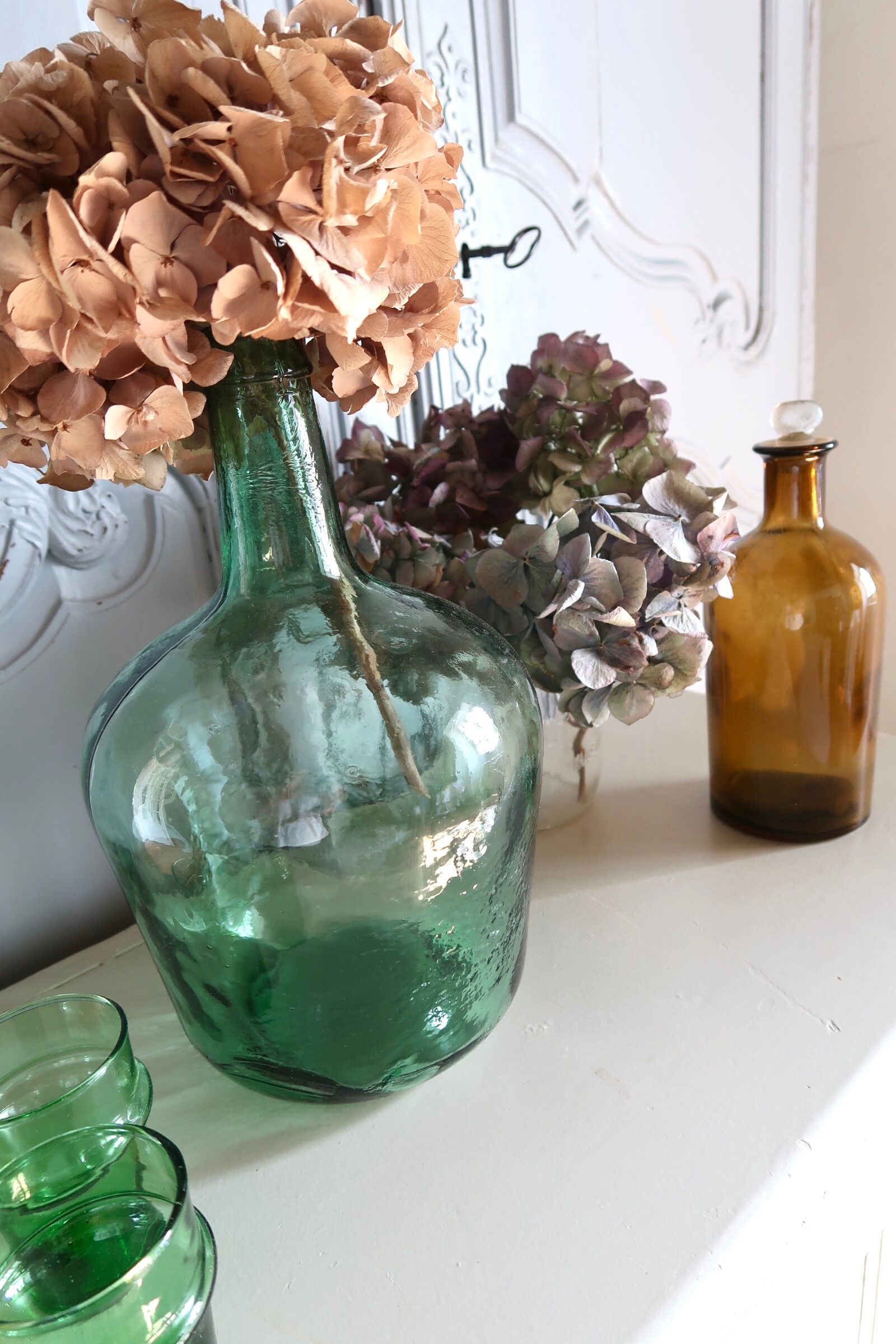 Dame-jeanne en verre verte 5 litres