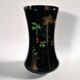 Charles X vase in black opaline with hand-painted floral enamel decoration, 30 cm.