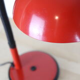 Vintage red metal Aluminor desk lamp