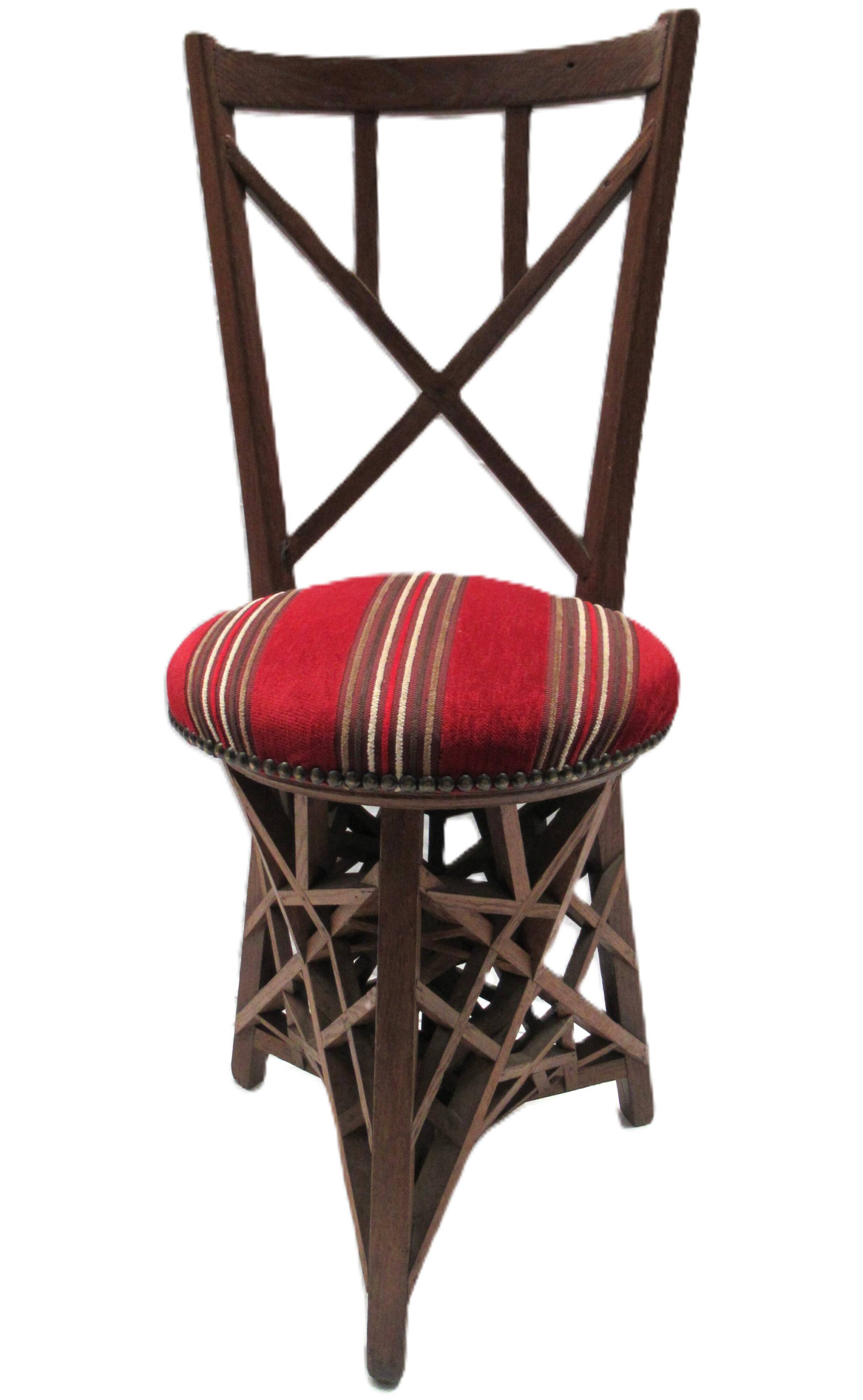 Chaise, chef-d’œuvre de maîtrise d’un compagnon charpentier, fin du XIX