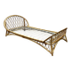 1960s rattan bed with metal base.