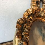 Pastel portrait, medallion frame