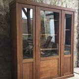 Large oak glass library - 1950