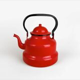 Bouilloire  en tôle émaillée rouge